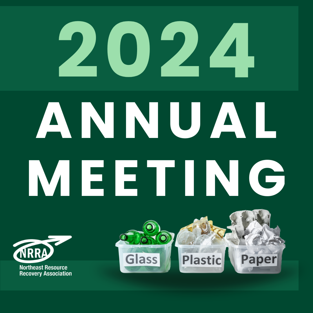 2024 annual meeting with picture of recycling bins with glass, paper, and plastic